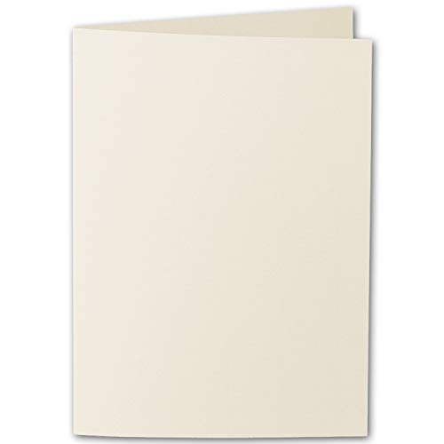 ARTOZ 75x DIN B6 Faltkarten - Chamois (Creme) gerippt 120 x 169 mm Klappkarten blanko - Karten zum selbstgestalten mit 220 g/m² edle Egoutteur-Rippung - Serie 1001 von ARTOZ