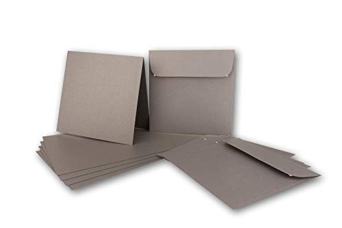 ARTOZ NORDANA 25x Quadratisches Faltkarten-Set mit Umschlägen - brown glow - 300 g/m² - 15,5 x 15,5 cm - schimmerndes Papier zum Basteln & Drucken von ARTOZ