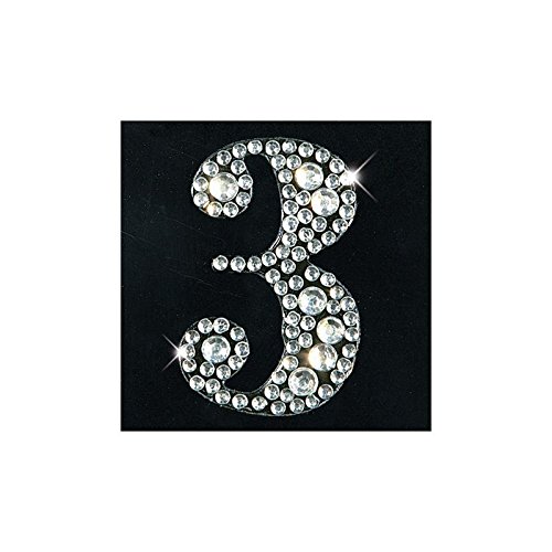 ARTOZ Rhinestone Number-3 Strass-Monogramm Nummer 3, Diamant, 3.5 x 4 cm Approx von ARTOZ