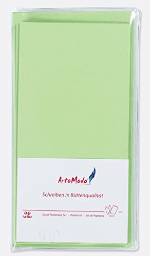 ARTOZ SET DIN LANG Farbe: Birken-grün hell-grün 10x Klappkarten und 10x Briefumschläge Serie 1001 im SET ArtoModo Format: 220 x 210 mm von ARTOZ