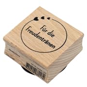 Artoz Stempe - Holzstempel Motiv: Kreis mit Text "Für die Freudentränen", 40 x 40 x 19 mm, Buche, Schweizer Design, FSC®-Zertifiziert, Motivstempel zum Kartenbasteln für Einladungen, Grüße, Anlässe von ARTOZ