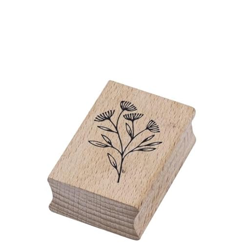 Artoz Stempel – Holzstempel – „Blume breeze“ – 50 x 35 mm – Motivstempel zum Kartenbasteln für Einladungen, Geburtstag, Grüße von ARTOZ