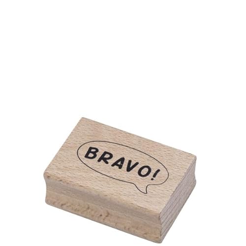 Artoz Stempel – Holzstempel – „Bravo!“ – 50 x 35 mm – Motivstempel zum Kartenbasteln für Einladungen, Geburtstag, Grüße von ARTOZ