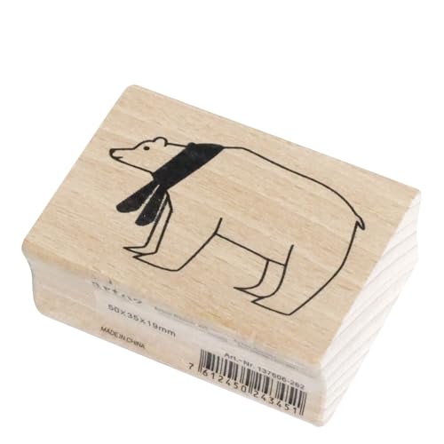 Artoz Stempel – Holzstempel – „Eisbär“ – 50 x 35 mm – Motivstempel zum Kartenbasteln für Weihnachten, Einladungen, Grüße von ARTOZ