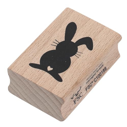 Artoz Stempel – Holzstempel – „Hase mit Klappohr“ – 50 x 35 mm – Motivstempel zum Kartenbasteln für Einladungen, Geburtstag, Grüße von ARTOZ