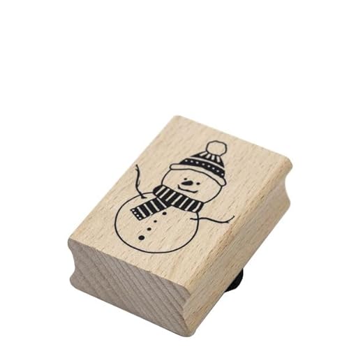 Artoz Stempel – Holzstempel – „Schneemann“ – 50 x 35 mm – Motivstempel zum Kartenbasteln für Weihnachten, Einladungen, Grüße von ARTOZ