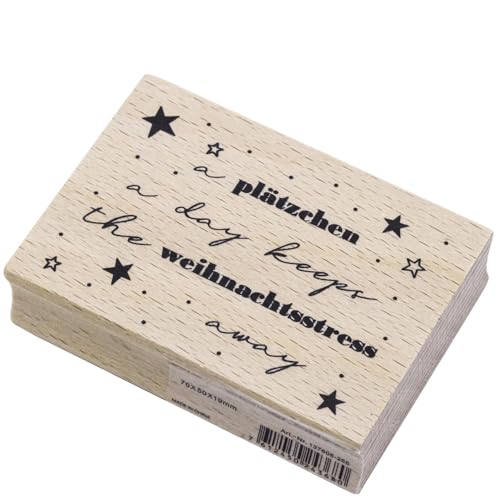 Artoz Stempel – Holzstempel – „Schriftzug“ – 70 x 50 mm – Motivstempel zum Kartenbasteln für Weihnachten, Einladungen, Grüße von ARTOZ