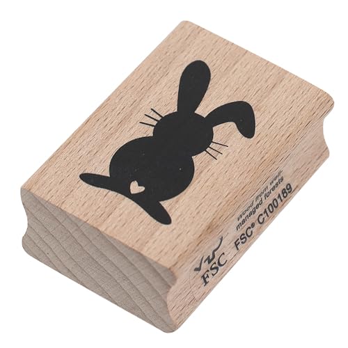 Artoz Stempel - Holzstempel Motiv: "Hase", 50x35x19 mm, Buche, FSC®-zertifiziert, Motivstempel zum Kartenbasteln für Ostern, Einladungen, Grüße von ARTOZ