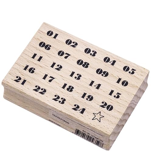 Artoz Stempel - Holzstempel Zahlen 1-24 Zahlen (Adventskalender), 70 x 50 x 19 cm, Buche, FSC®-zertifiziert von ARTOZ