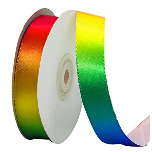 ARTSEWPLY 1 Rolle Geschenkverpackungsband Bänder Zum Basteln Polyesterband Regenbogen-dekorationen Blaues Band Sackleinenband Schleifenstrauß Satinband Samtband Band Für Luftballons Colorful von ARTSEWPLY