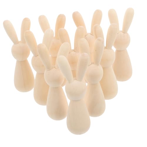 ARTSEWPLY 10pcs Unvollendete Kaninchenpuppe Holzstiftpuppen Unbemalt von ARTSEWPLY