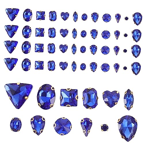 ARTSEWPLY 130st Basteln Sie Strasssteine Pailletten Zum Basteln Strasssteine ​​mit Flacher Rückseite Hotfix-strass- Strassbesatz Silberne Quasten Strass-kit Quastenbesatz Blue Glas von ARTSEWPLY