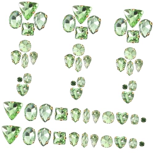 ARTSEWPLY 130st Kleidungsaccessoires Edelsteinperlen Haar Strass An Schmuck Blaue Strasssteine Multi Klebesteine ​​zum Basteln Mehrfarbige Strasssteine Hotfix-strasssteine Quasten Glas Green von ARTSEWPLY