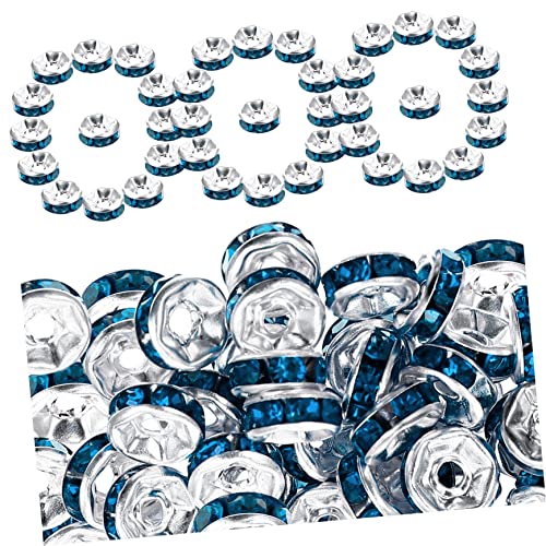 ARTSEWPLY 200st Raddistanzwulst Zahlenperlen Schmuck Disco-halskette Kit Zur Herstellung Von Perlenarmbändern Perlenaufkleber Strassperlen Silberne Edelsteine Türkis Charme Strasssteine Blue von ARTSEWPLY