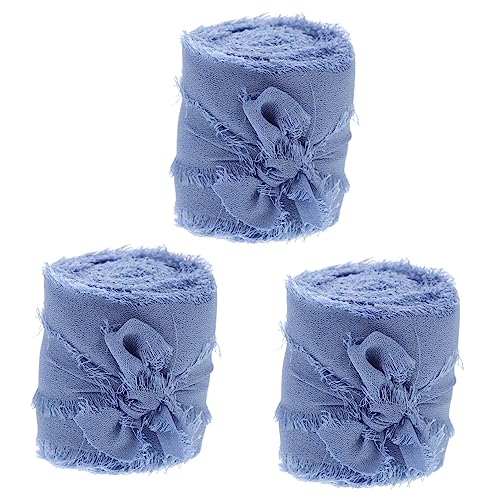 ARTSEWPLY 3St Chiffon-Band Burgund lila Band rosa Schleife kräuseln erröten Band seidenband ribbon geschenkband kleist Bänder zum Verpacken von Geschenken Bowknot-Band machen Polyester Blue von ARTSEWPLY