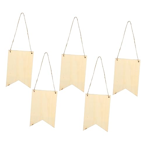 ARTSEWPLY 5st Hangtag Aus Holz Quadratisches Etikett Quadratischer Handwickel Bling Aufhänger Leinwandbanner Schild Für Haustür Hängendes Wand- -banner Schmücken Leer Hölzern von ARTSEWPLY