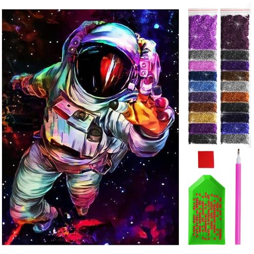 ARTULIO Diamond Painting Set - Astronaut im Weltraum - 30x40 cm – 5D Diamant Painting Bilder DIY, Diamond Painting Erwachsene von ARTULIO