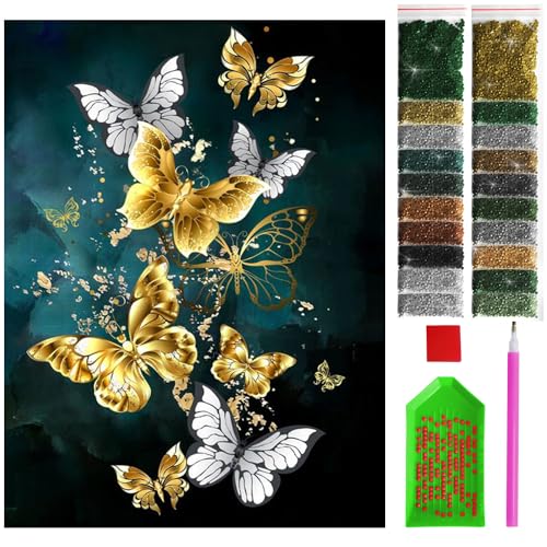 ARTULIO Diamond Painting Set – Blumiger Schädel - 30x40 cm – 5D Diamant Painting Bilder DIY, Diamond Painting Erwachsene von ARTULIO