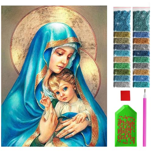 ARTULIO Diamond Painting Set - Mutter mit Kind - 30x40 cm – 5D Diamant Painting Bilder DIY, Diamond Painting Erwachsene von ARTULIO