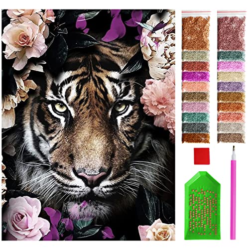 ARTULIO Diamond Painting Set - Porträt eines Tigers - 30x40 cm – 5D Diamant Painting Bilder, Diamond Painting Erwachsene von ARTULIO