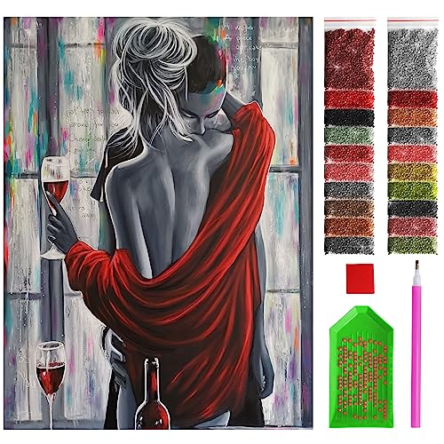 ARTULIO Diamond Painting Set - Sinnlicher Abend mit Weinglas - 30x40 cm – 5D Diamant Painting Bilder, Diamond Painting Erwachsene von ARTULIO