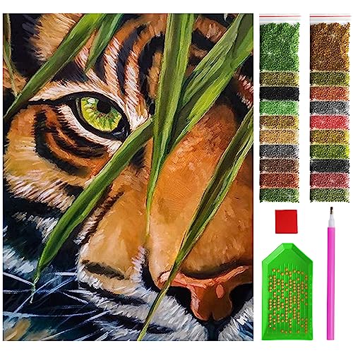 ARTULIO Diamond Painting Set - Ein Blick in das Auge des Tigers - 30x40 cm – 5D Diamant Painting Bilder DIY, Diamond Painting Erwachsene von ARTULIO