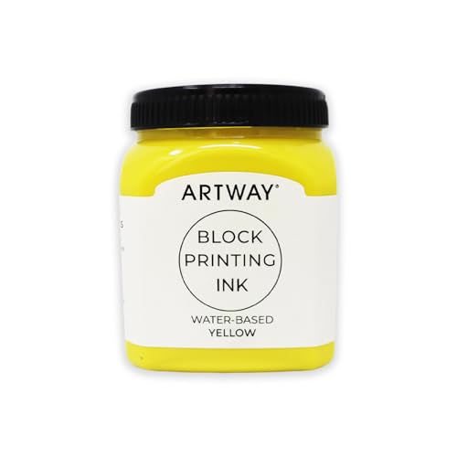 Artway Premium Blockdrucktinte - 250ml - Gelb - Ideal für Relief, Block und Linoldrucke von ARTWAY