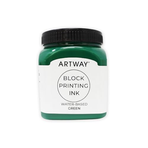 Artway Premium Blockdrucktinte - 250ml - Grün - Ideal für Relief, Block und Linoldrucke von ARTWAY