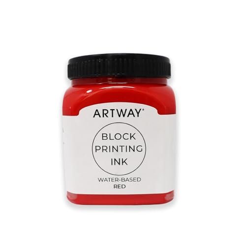 Artway Premium Blockdrucktinte - 250ml - Rot - Ideal für Relief, Block und Linoldrucke von ARTWAY