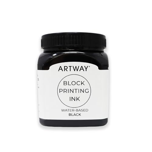 Artway Premium Blockdrucktinte - 250ml - Schwarz -Ideal für Relief, Block und Linoldrucke von ARTWAY