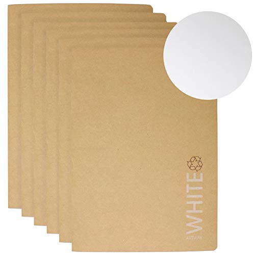 Artway - Skizzenheft - Umschlag aus Kraftpapier - Recycling-Qualität - 28 Seiten mit 130 g/m² - A4 - Weißes Papier - 6 Stück SKU-AF4FD30A, Weiß von ARTWAY