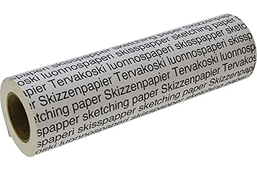 Tervakoski Skizzenpapier, 25 g/m², 30 cm x 100 m, Papier, weiß, 30 x 8.5 x 8.5 cm von ARTWAY