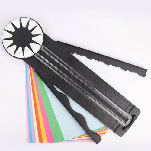 ARVALOLET 12 in 1 Rotationspapierschneider | Multifunktions-Papierschneider | Trimmer-Schneidwerkzeug, um 360° drehbarer Kopf, Geschenkpapierschneider, tragbarer Papierschneider von ARVALOLET