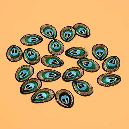 Arvalolet 20pcs nähen appliken modische accessoires 3d bestickte motiv diy peacock eye nähtfahrzeuge for kleidung for schal jeans t-Shirt von ARVALOLET