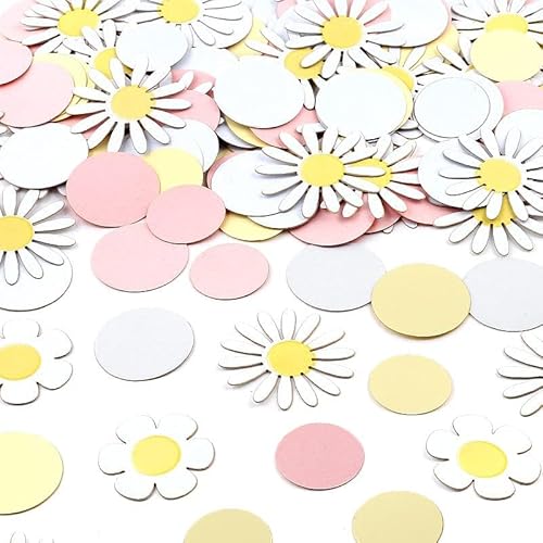 Gänseblümchen deko, Gänseblümchen Tortendeko, Gänseblümchen Konfetti Hochzeit Tischdeko Geburtstag Mädchen Babyparty Deko, Gänseblümchen Papierkonfetti, Daisy Flower Confetti Party Zubehör (Rosa) von ARVOV