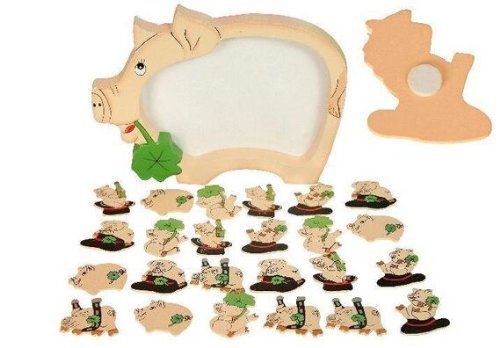 24 GESCHENKAUFKLEBER GLÜCKSSCHWEIN HOLZ SCHWEIN Glück von AS