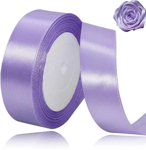 Hellviolettes Satinband für Weihnachtsfeiern, 20 mm, 23 m, hellviolettes Satinband für Geschenkverpackungen, Basteln, Hochzeitsfeier, Haarschleifen, Blumensträuße, Jubiläen, Babypartys von ASALZBOAY