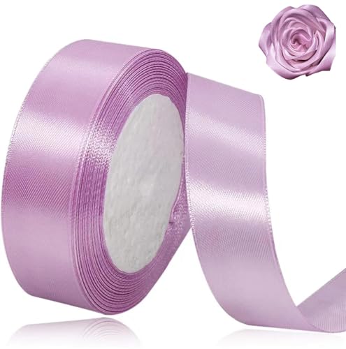 Lavendelband 20 mm für Weihnachtsfeier-Dekorationen, 23 m, Lavendel-Satinband für Geschenkverpackungen, Basteln, Hochzeitsfeier, Weihnachten, Haarschleifen, Blumensträuße, Jubiläen, Babypartys von ASALZBOAY