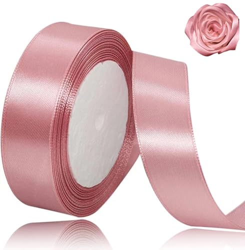 Rotgoldenes Satinband für Weihnachtsfeiern, 20 mm, 23 m, rotgoldenes Satinband für Geschenkverpackungen, Basteln, Hochzeitsfeier, Weihnachten, Haarschleifen, Blumensträuße, Jubiläen, Babypartys von ASALZBOAY