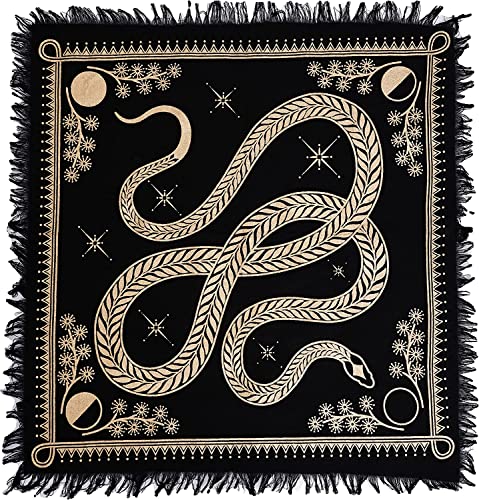 ASAV Tarot Altar Tuch Golden Snake Dragon Table Serviette Tuch Hexerei Supplies Home Decor Wall Art Spiritual Witchcraft Square (46x46 cm)) von ASAV