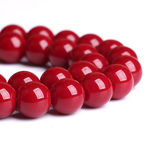 10 mm, 38 Stück dunkelrote Glas-Kristallperlen für Schmuckherstellung, DIY-Armbänder 10 mm, 38 Stück dunkelrote Glas-Kristallperlen für Schmuckherstellung, DIY-Armbänder von ASDJHFABKY