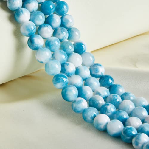 45 Stück 8 mm natürliche blau-weiße Jadeperlen rund lose Perlen für Schmuckherstellung 45 Stück 8 mm natürliche blau-weiße Jadeperlen rund lose Perlen für Schmuckherstellung von ASDJHFABKY