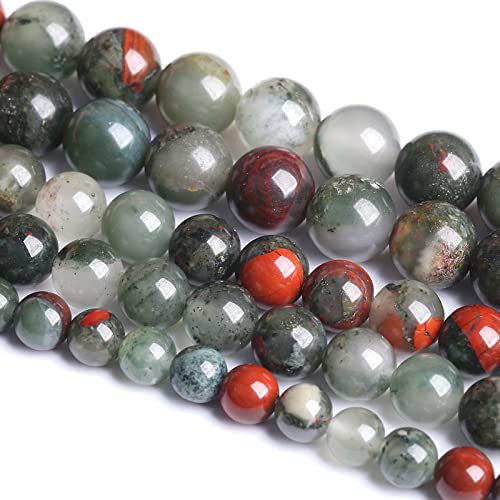 8 mm, 45 Stück Naturstein-Perlen aus afrikanischem Blutstein für Schmuckherstellung, DIY-Armband 8 mm, 45 Stück Naturstein-Perlen aus afrikanischem Blutstein für Schmuckherstellung, DIY-Armband von ASDJHFABKY