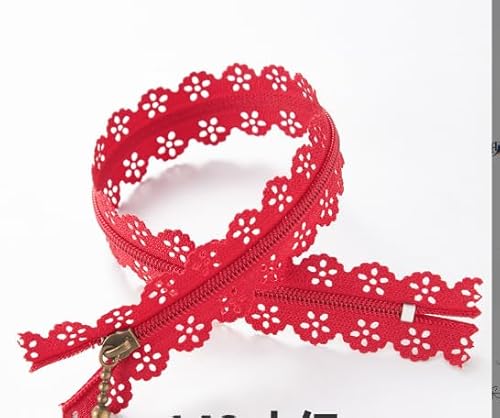 10 Stück 3# Endreißverschlüsse DIY Nylon Spule Blume Reißverschluss für DIY Nähen Kleid Schneiderhandwerk Betttasche (rot) von ASEANAO