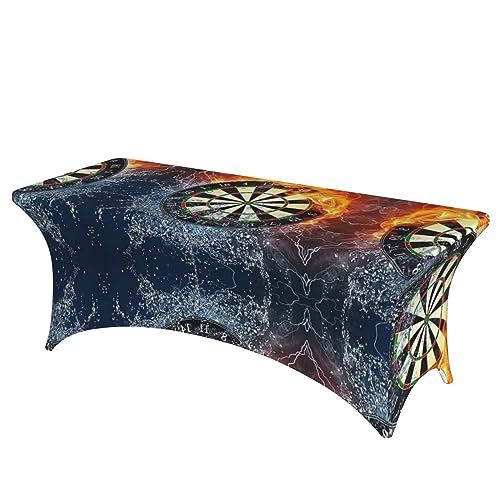 ASEELO 183 x 76 cm Rechteckige Tischdecke Dartscheibe Druck Dekorative Tischdecke Abwischbare Tischdecke für Esszimmer Teetisch und Indoor Outdoor von ASEELO