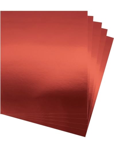 ASENME A4-Metallic-Karton, 10 Einheiten – 250 Gramm Metallischer Karton (Rot, A4 / 10 Einheiten) von ASENME