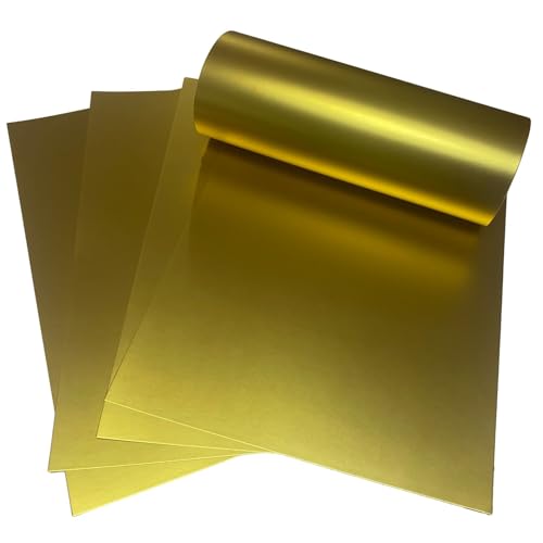 ASENME Aluminiumkarten, Packung mit 10 A4-Einheiten, 250 Gramm Metallischer Karton (Mattes Gold, A4 / 10 Einheiten) von ASENME