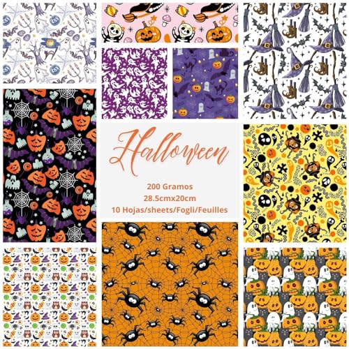 ASENME Scrapbook – Bastelarbeiten, Scrapbook-Blätter Papier (Halloween, 10 Einheiten) von ASENME