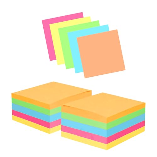 10 Packung Farbige Haftnotizen, Selbstklebende Klebezettel 76 x 76 mm, Helle Haftnotizzettel Bunte Quadratische Sticky Notes für Büro Zuhause Schule Sitzung, 100 Blätter/Block von ASFWAGQ