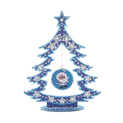 Diamond Painting Weihnachtsbaum Beidseitig Erwachsene Anhänger Weihnachten Basteln Geschenk 5D Daiments Malerei Im Dunkeln Leuchtende Tisch Weihnachtsdeko von ASFWAGQ